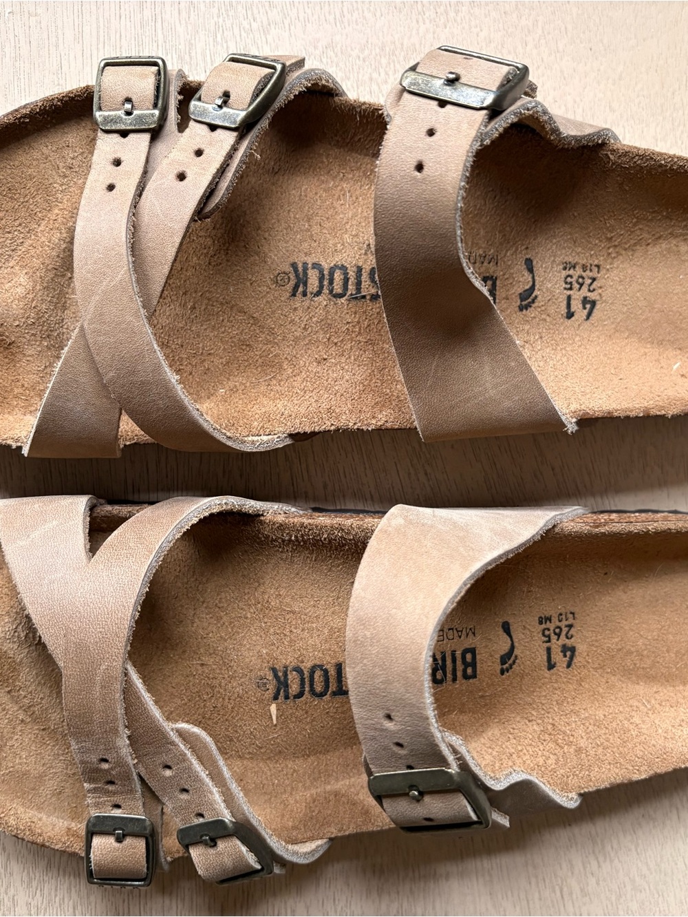 Birkenstock Women's Tan Suede Slide Sandals